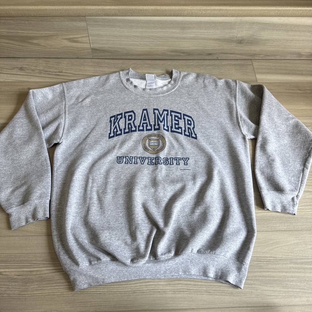 Vintage Kramer University Crewneck Sweatshirt Gray Size Large Men's
